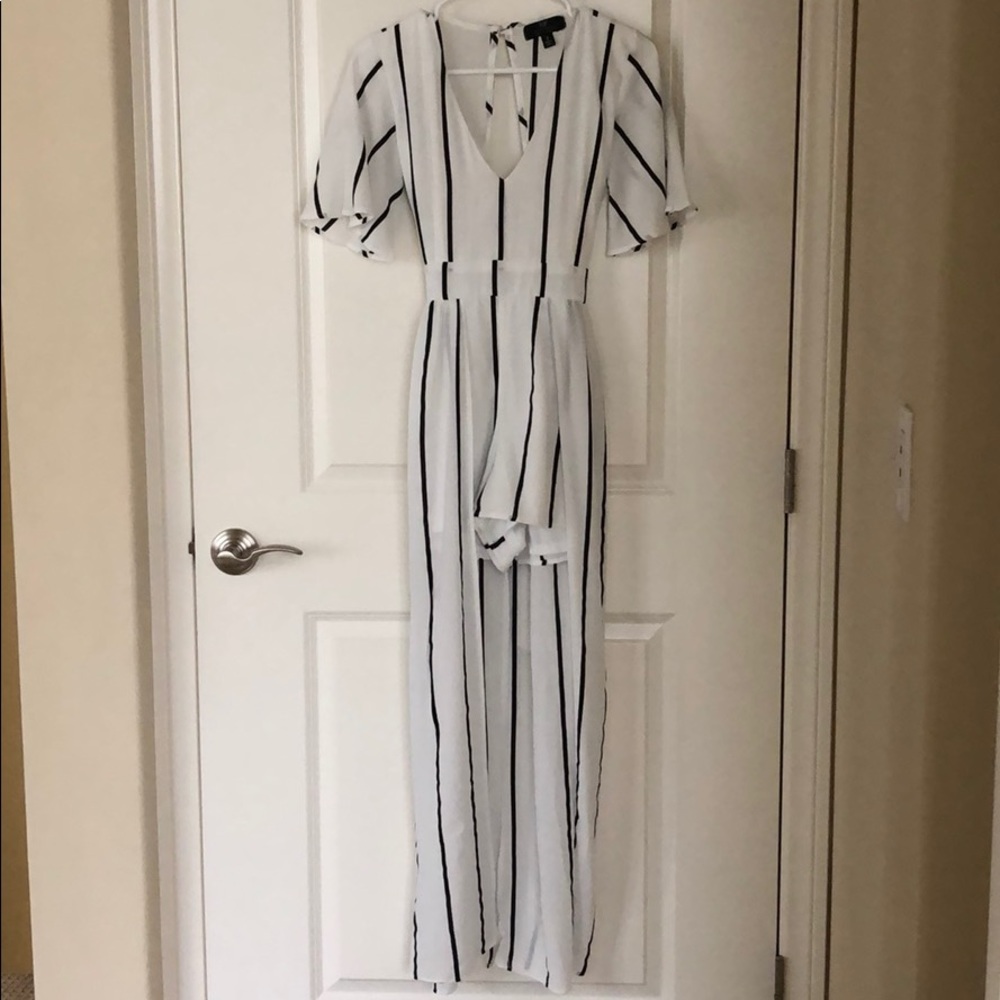 Striped shorts/maxi romper